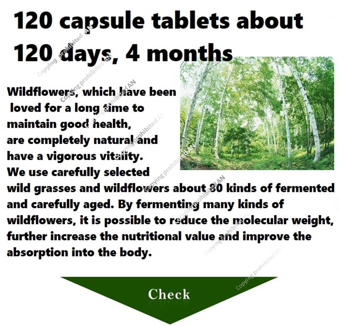 Wildflowers Enzyme, 120 capsule tablets for 4 months, 80 kinds of wildflowers